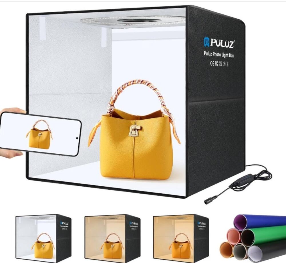 PULUZ 20x20" Photo Studio Light Box 200 LED Photography Tent Backdrop Kit